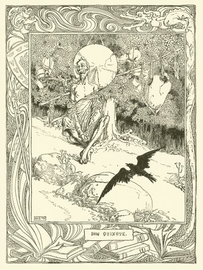 ドン・キホーテのイラスト（リトグラフ 作： William Heath Robinson