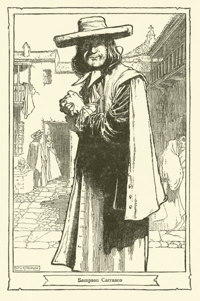 ドン・キホーテのイラスト（リトグラフ 作： William Heath Robinson