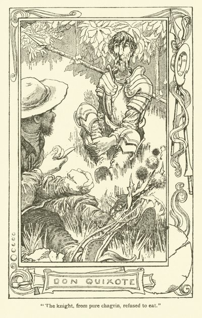 ドン・キホーテのイラスト（リトグラフ 作： William Heath Robinson