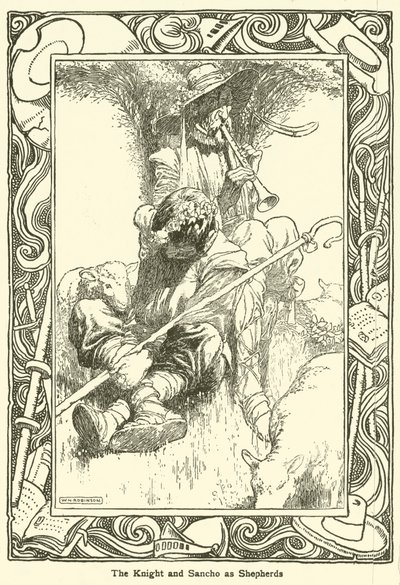 ドン・キホーテのイラスト（リトグラフ 作： William Heath Robinson
