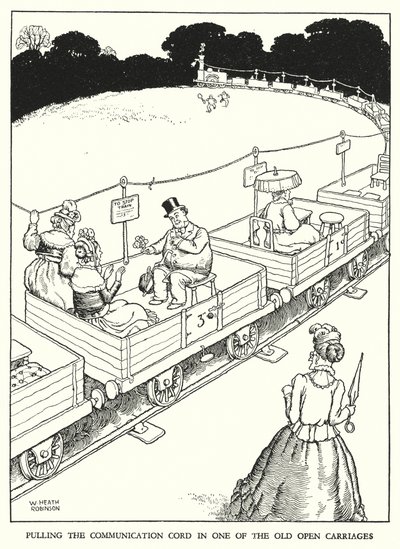 W・ヒース・ロビンソンによる「Railway Ribaldry」のイラスト（リトグラフ）。 作： William Heath Robinson
