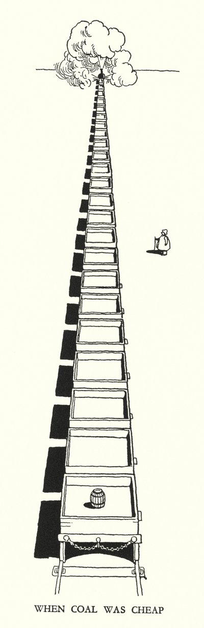 W・ヒース・ロビンソンによる「Railway Ribaldry」のイラスト（リトグラフ）。 作： William Heath Robinson