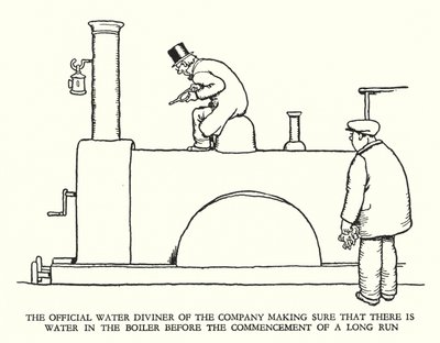 W・ヒース・ロビンソンによる「Railway Ribaldry」のイラスト（リトグラフ）。 作： William Heath Robinson