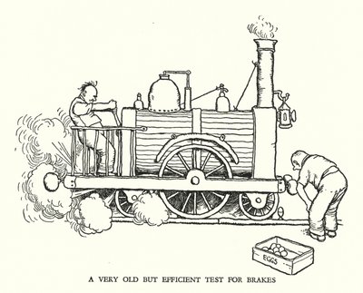 W・ヒース・ロビンソンによる「Railway Ribaldry」のイラスト（リトグラフ）。 作： William Heath Robinson