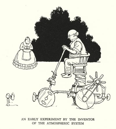 W・ヒース・ロビンソンによる「Railway Ribaldry」のイラスト（リトグラフ）。 作： William Heath Robinson