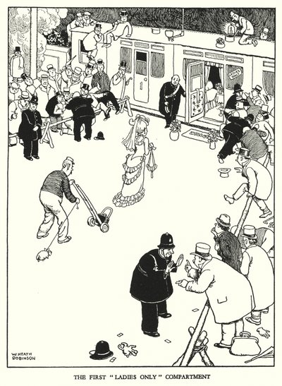 W・ヒース・ロビンソンによる「Railway Ribaldry」のイラスト（リトグラフ）。 作： William Heath Robinson