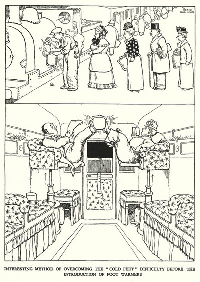 W・ヒース・ロビンソンによる「Railway Ribaldry」のイラスト（リトグラフ）。 作： William Heath Robinson