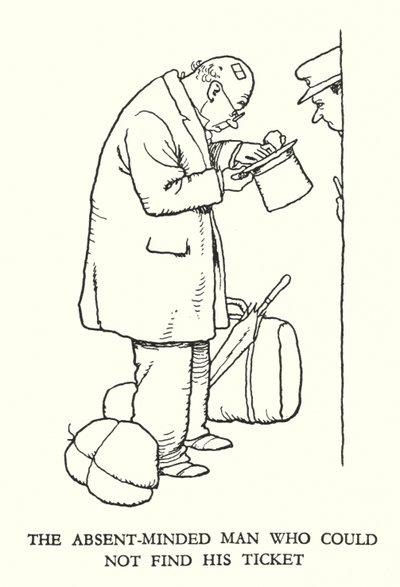 W・ヒース・ロビンソンによる「Railway Ribaldry」のイラスト（リトグラフ）。 作： William Heath Robinson