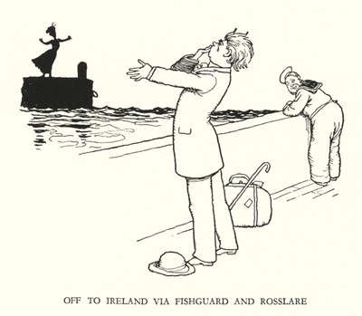 W・ヒース・ロビンソンによる「Railway Ribaldry」のイラスト（リトグラフ）。 作： William Heath Robinson