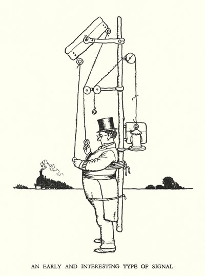 W・ヒース・ロビンソンによる「Railway Ribaldry」のイラスト（リトグラフ）。 作： William Heath Robinson