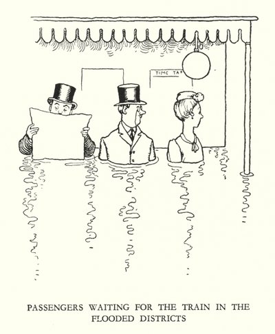 W・ヒース・ロビンソンによる「Railway Ribaldry」のイラスト（リトグラフ）。 作： William Heath Robinson