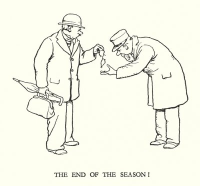 W・ヒース・ロビンソンによる「Railway Ribaldry」のイラスト（リトグラフ）。 作： William Heath Robinson