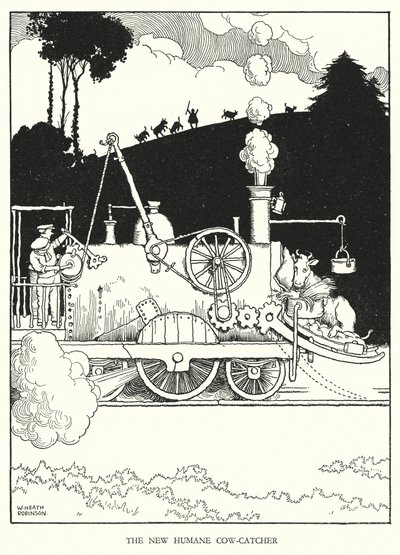 W・ヒース・ロビンソンによる「Railway Ribaldry」のイラスト（リトグラフ）。 作： William Heath Robinson