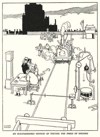 W・ヒース・ロビンソンによる「Railway Ribaldry」のイラスト（リトグラフ）。 作： William Heath Robinson