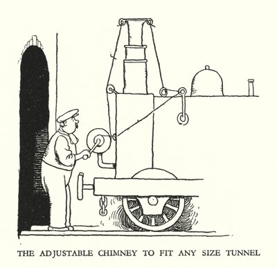 W・ヒース・ロビンソンによる「Railway Ribaldry」のイラスト（リトグラフ）。 作： William Heath Robinson