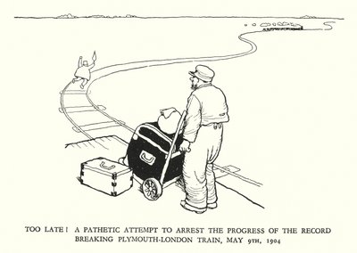 W・ヒース・ロビンソンによる「Railway Ribaldry」のイラスト（リトグラフ）。 作： William Heath Robinson