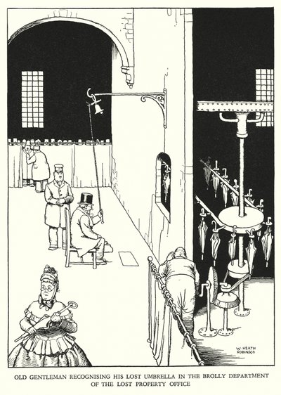 W・ヒース・ロビンソンによる「Railway Ribaldry」のイラスト（リトグラフ）。 作： William Heath Robinson
