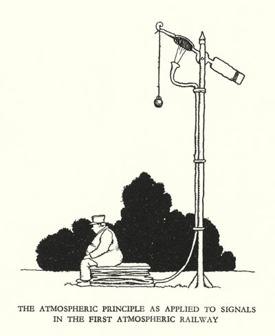 W・ヒース・ロビンソンによる「Railway Ribaldry」のイラスト（リトグラフ）。 作： William Heath Robinson