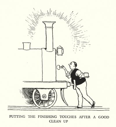 W・ヒース・ロビンソンによる「Railway Ribaldry」のイラスト（リトグラフ）。 作： William Heath Robinson