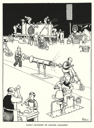 W・ヒース・ロビンソンによる「Railway Ribaldry」のイラスト（リトグラフ）。 作： William Heath Robinson