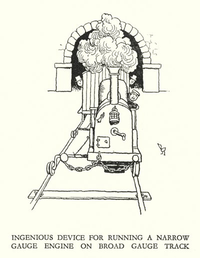 W・ヒース・ロビンソンによる「Railway Ribaldry」のイラスト（リトグラフ）。 作： William Heath Robinson