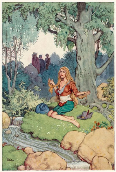 ドン・キホーテの冒険」のイラスト（カラーリトグラフ 作： William Heath Robinson