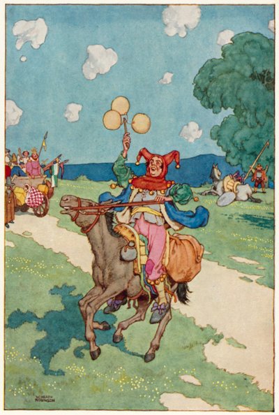 ドン・キホーテの冒険」のイラスト（カラーリトグラフ 作： William Heath Robinson