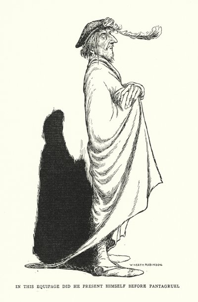 この装備でパンタグリュエルの前に姿を現した（リトグラフ）。 作： William Heath Robinson