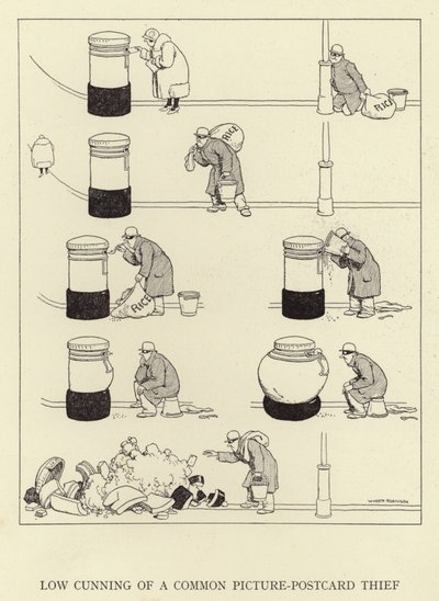 一般的な絵葉書泥棒の狡猾さは低い 作： William Heath Robinson