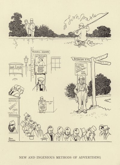 広告の新しい独創的な方法 作： William Heath Robinson