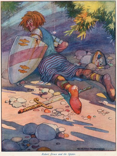 ロバートブルースとクモ 作： William Heath Robinson
