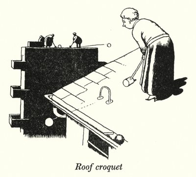 ルーフコロッケ（リトグラフ 作： William Heath Robinson