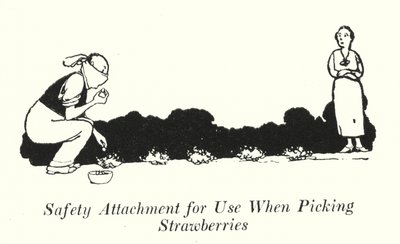 イチゴ狩り用安全アタッチメント（リトグラフ 作： William Heath Robinson