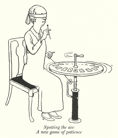 エースを見抜く、新しい忍耐のゲーム（リトグラフ 作： William Heath Robinson
