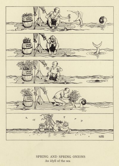 春と春タマネギ、海の牧歌 作： William Heath Robinson