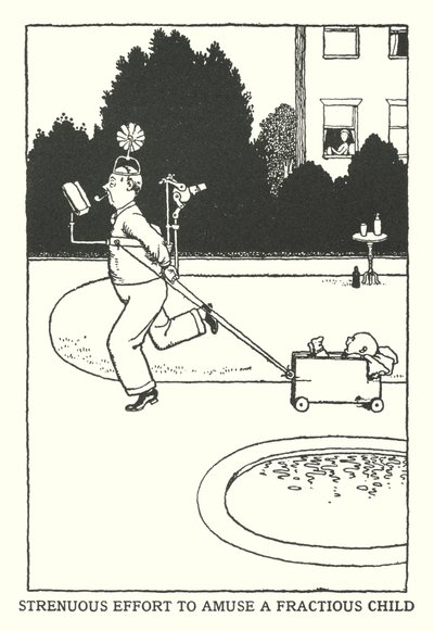 自由奔放な子供を楽しませようとする努力（リトグラフ 作： William Heath Robinson