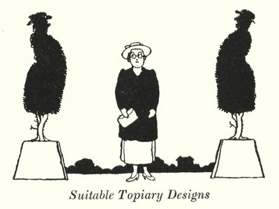 適したトピアリーデザイン（リトグラフ 作： William Heath Robinson