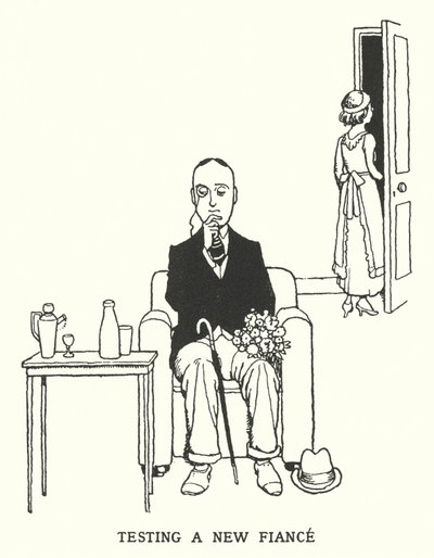 新しいフィアンセのテスト（リトグラフ 作： William Heath Robinson