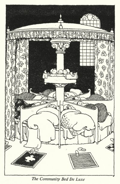 The Community Bed De Luxe (litho) 作： William Heath Robinson