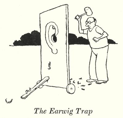 The Earwig Trap（リトグラフ 作： William Heath Robinson