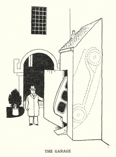 The Garage（リトグラフ 作： William Heath Robinson