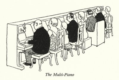 マルチピアノ（リトグラフ 作： William Heath Robinson