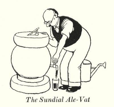 日時計型エールハット（リトグラフ 作： William Heath Robinson