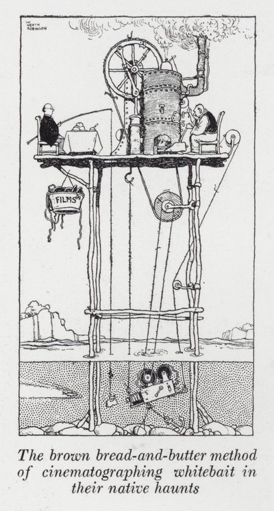 褐色のパンとバターを使って、シラスの生息地を撮影する方法（リトグラフ方式 作： William Heath Robinson