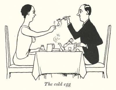 冷たい卵（リトグラフ 作： William Heath Robinson