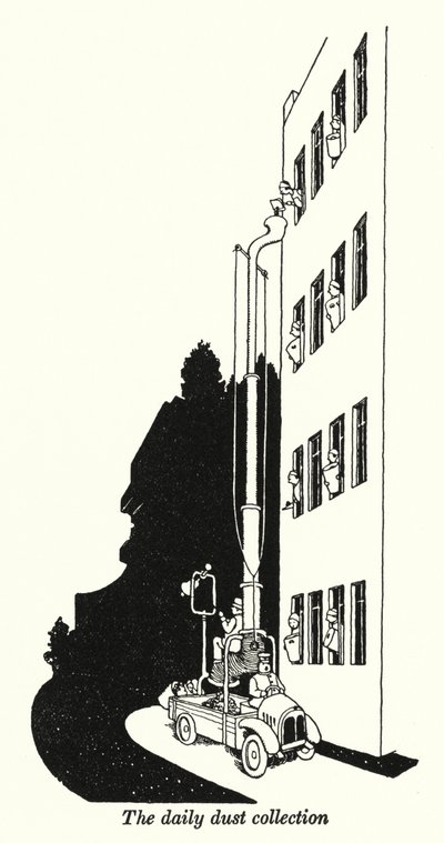 毎日の集塵の様子（リトグラフ 作： William Heath Robinson