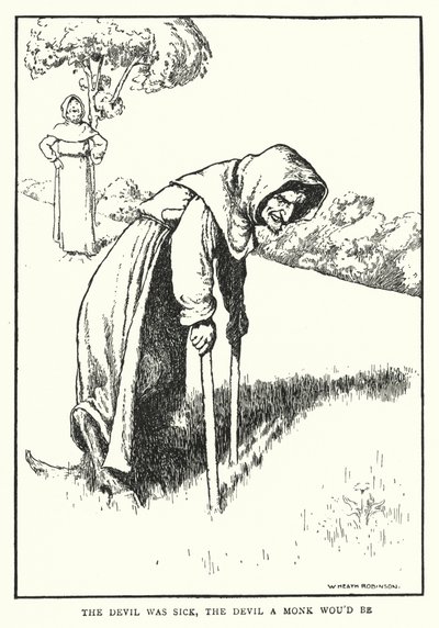 鬼は外、鬼は内」（リトグラフ 作： William Heath Robinson