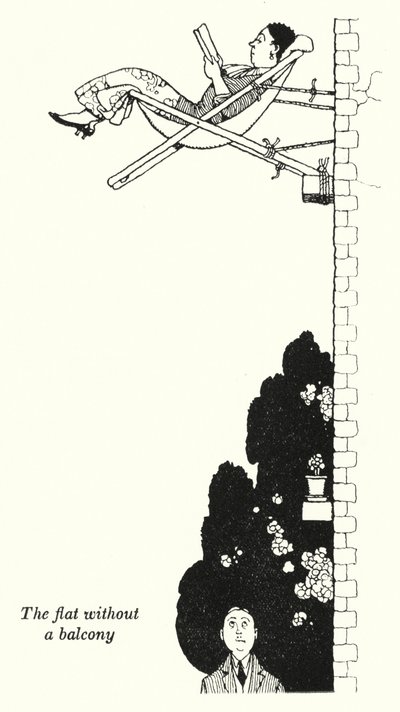 バルコニーのないフラット（リトグラフ 作： William Heath Robinson