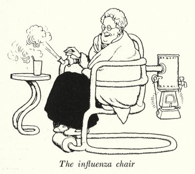 インフルエンザ・チェア（リトグラフ 作： William Heath Robinson