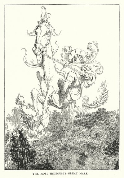最も醜い偉大な牝馬（リトグラフ 作： William Heath Robinson